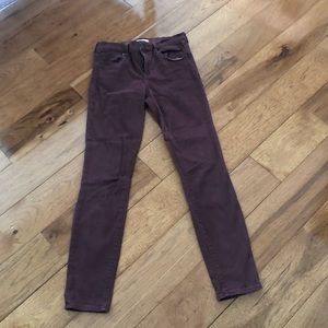 Madewell Maroon High Rise Skinny Jean